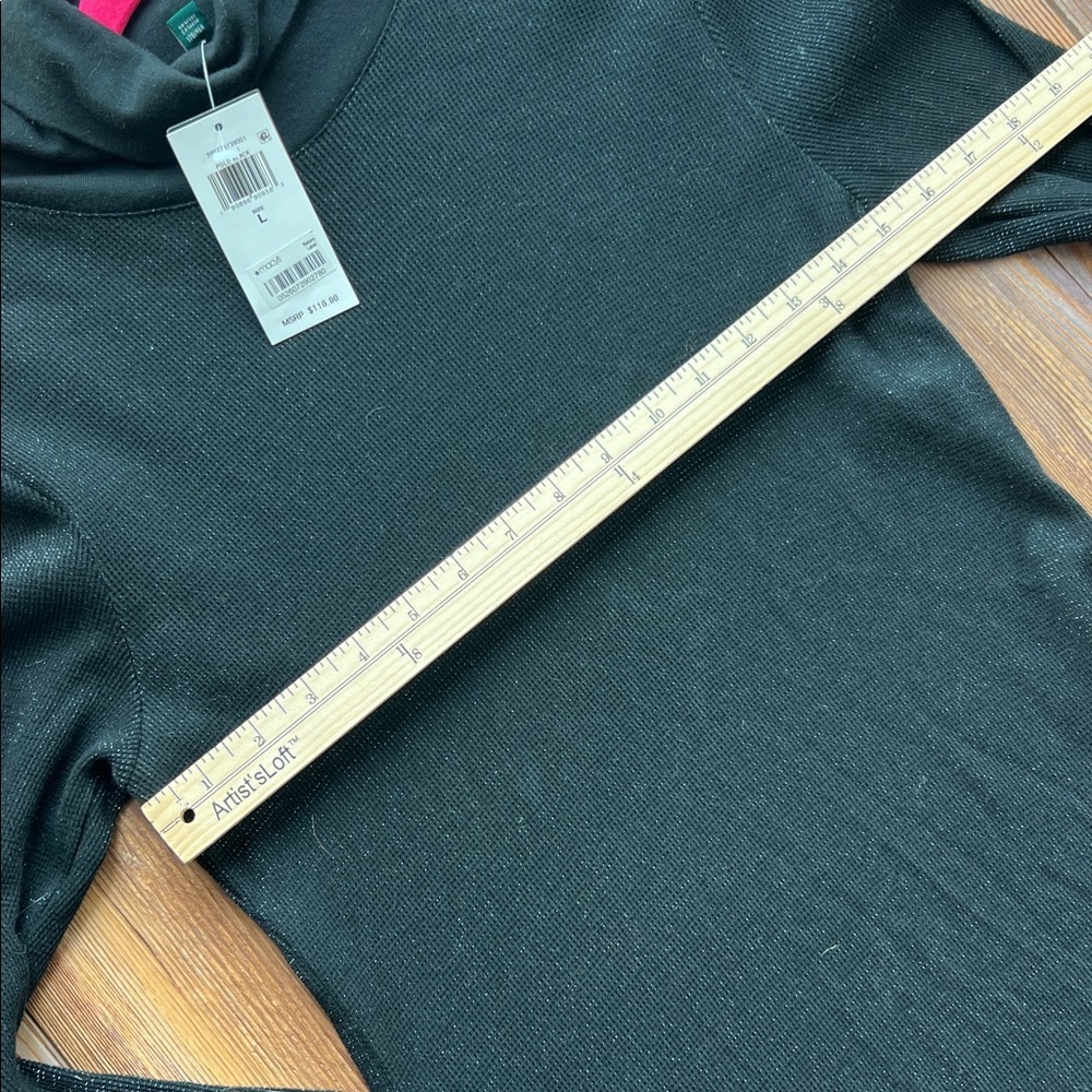 NWT Ralph Lauren Black and Metallic Thread Long Sleeve Dress - Picture 10 of 10
